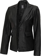 High-Quality Casual Black Genuine Leather Sports Coat for Women - MNCLeather